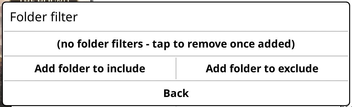 Folder filter