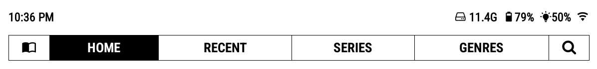 Full screen: the status line above the shelf menu