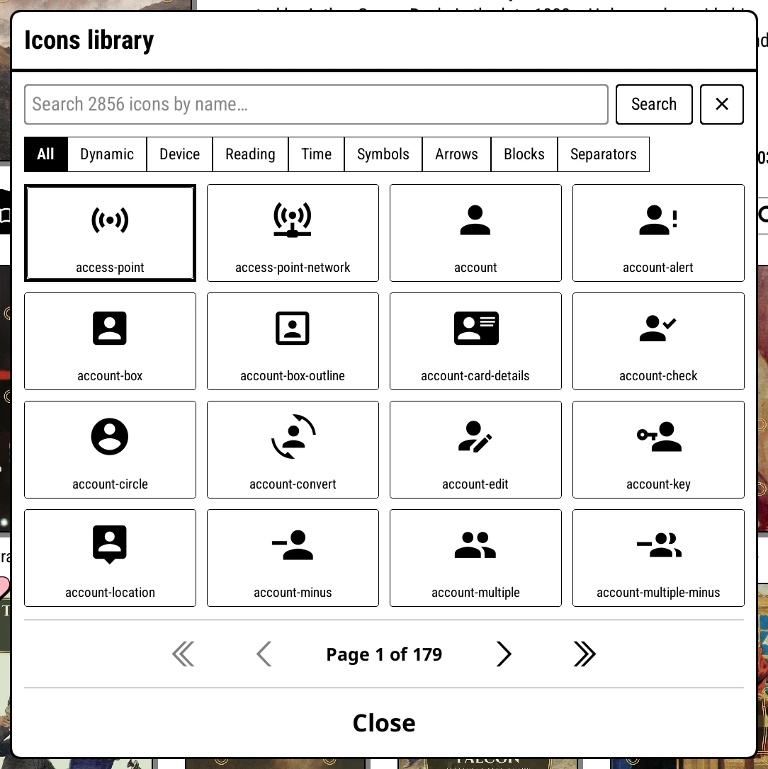Icons library
