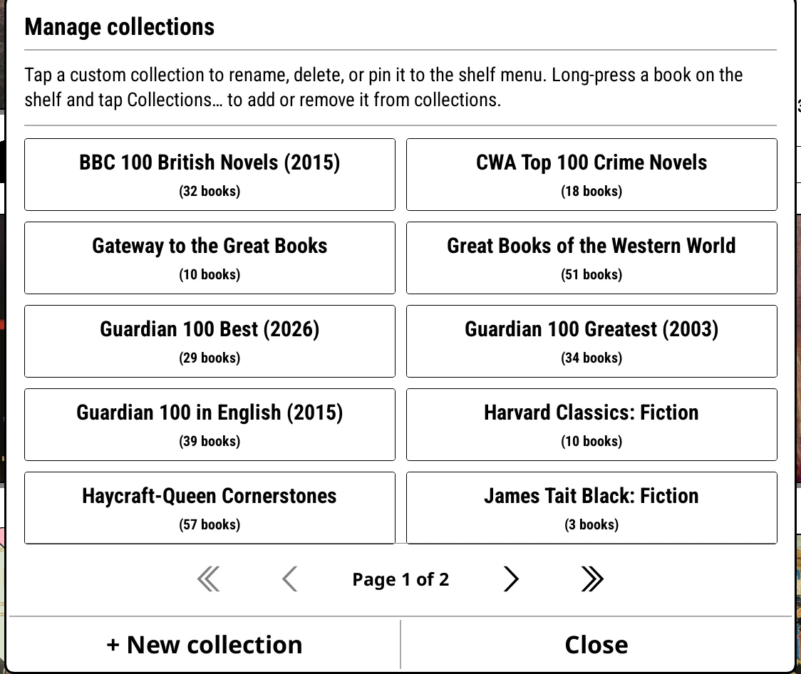 Manage collections