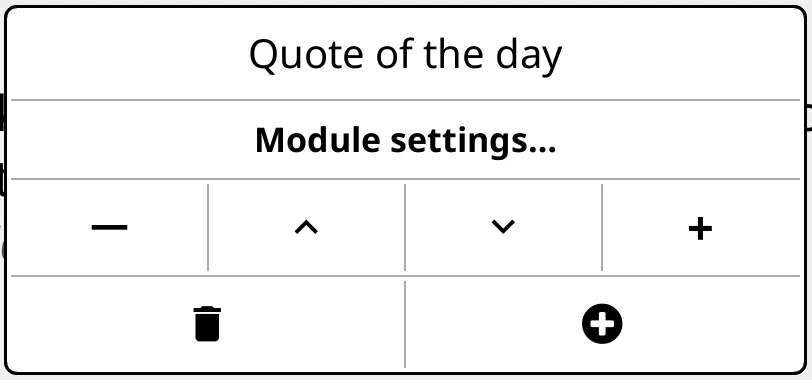 Long-press a module.
