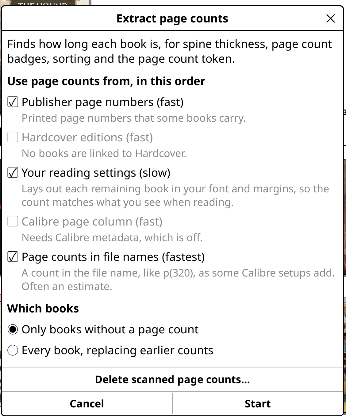 Extract page counts