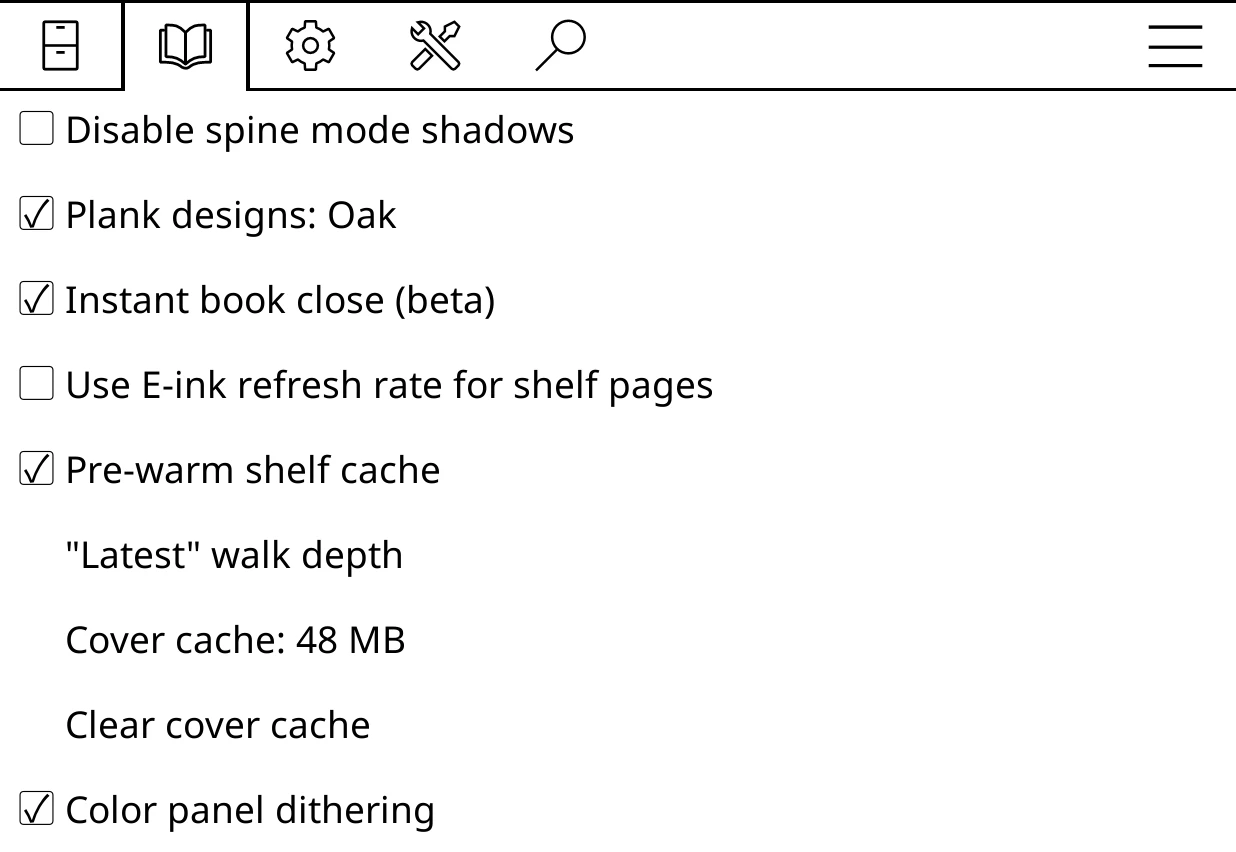 Advanced > Performance tweaks
