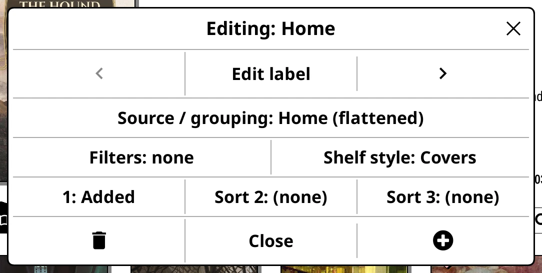The shelf editor
