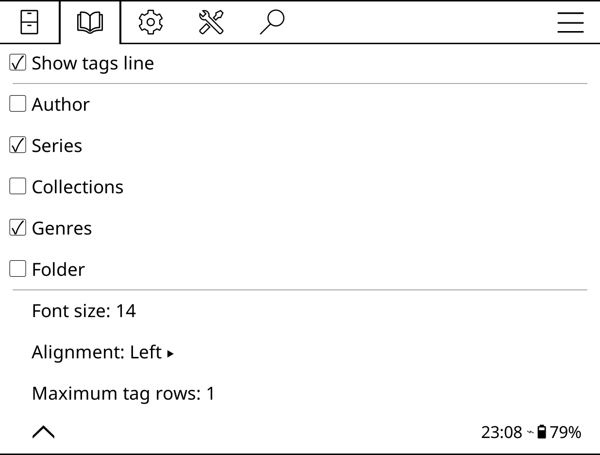Edit top panel content > Tags (interactive)