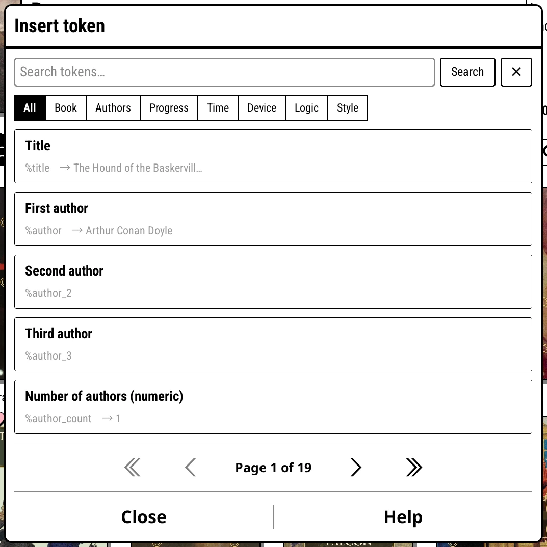 Insert token