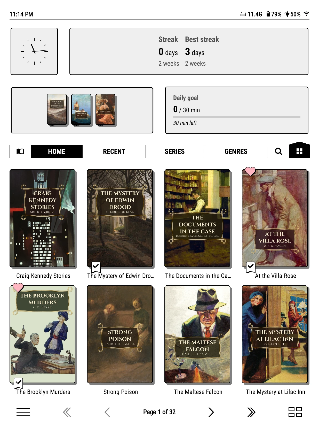 In the top panel: a grid of modules in place of the book.