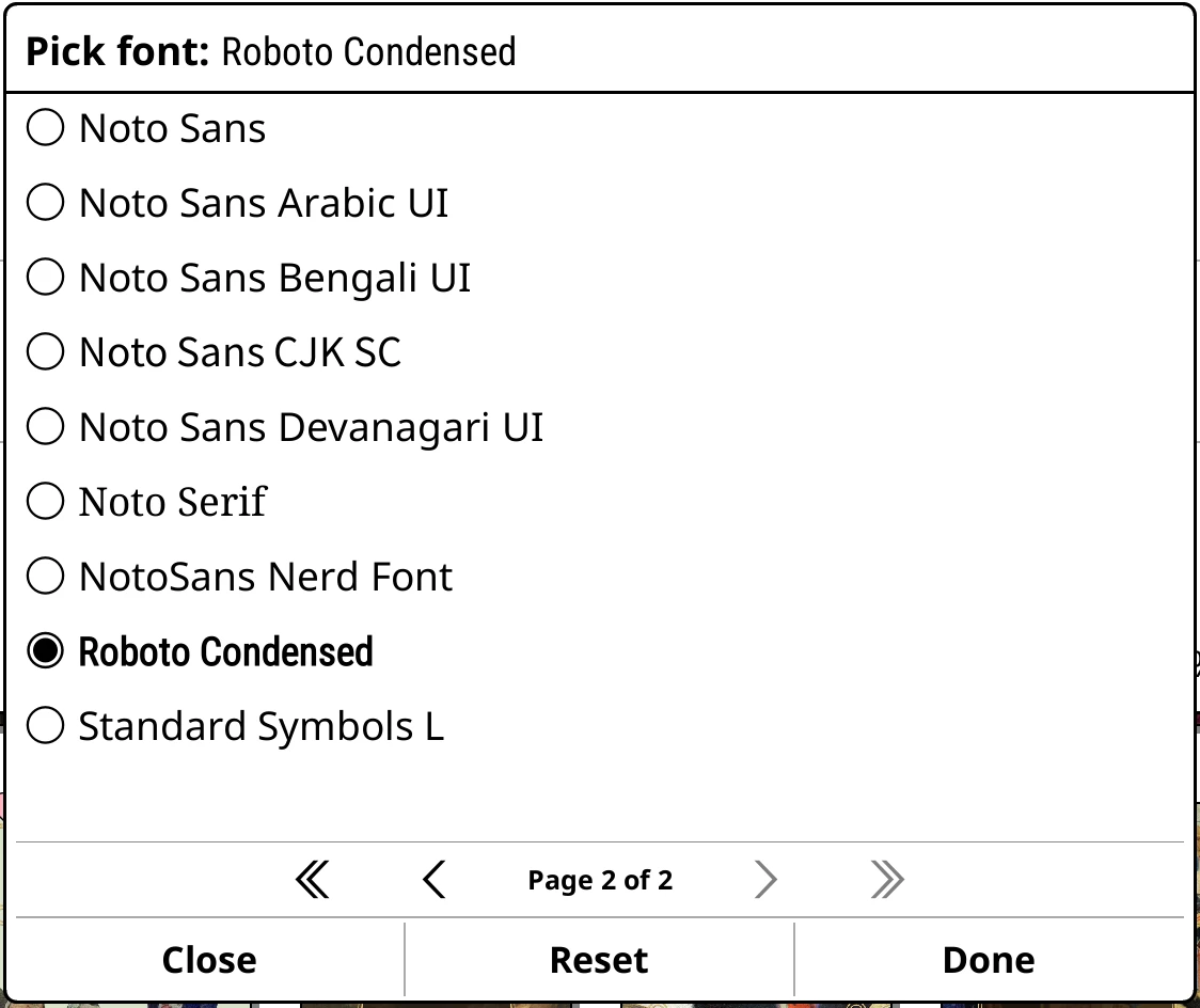 Bookshelf UI font.