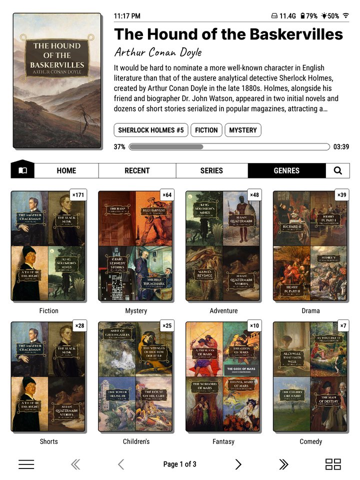 Collage: several covers from inside.